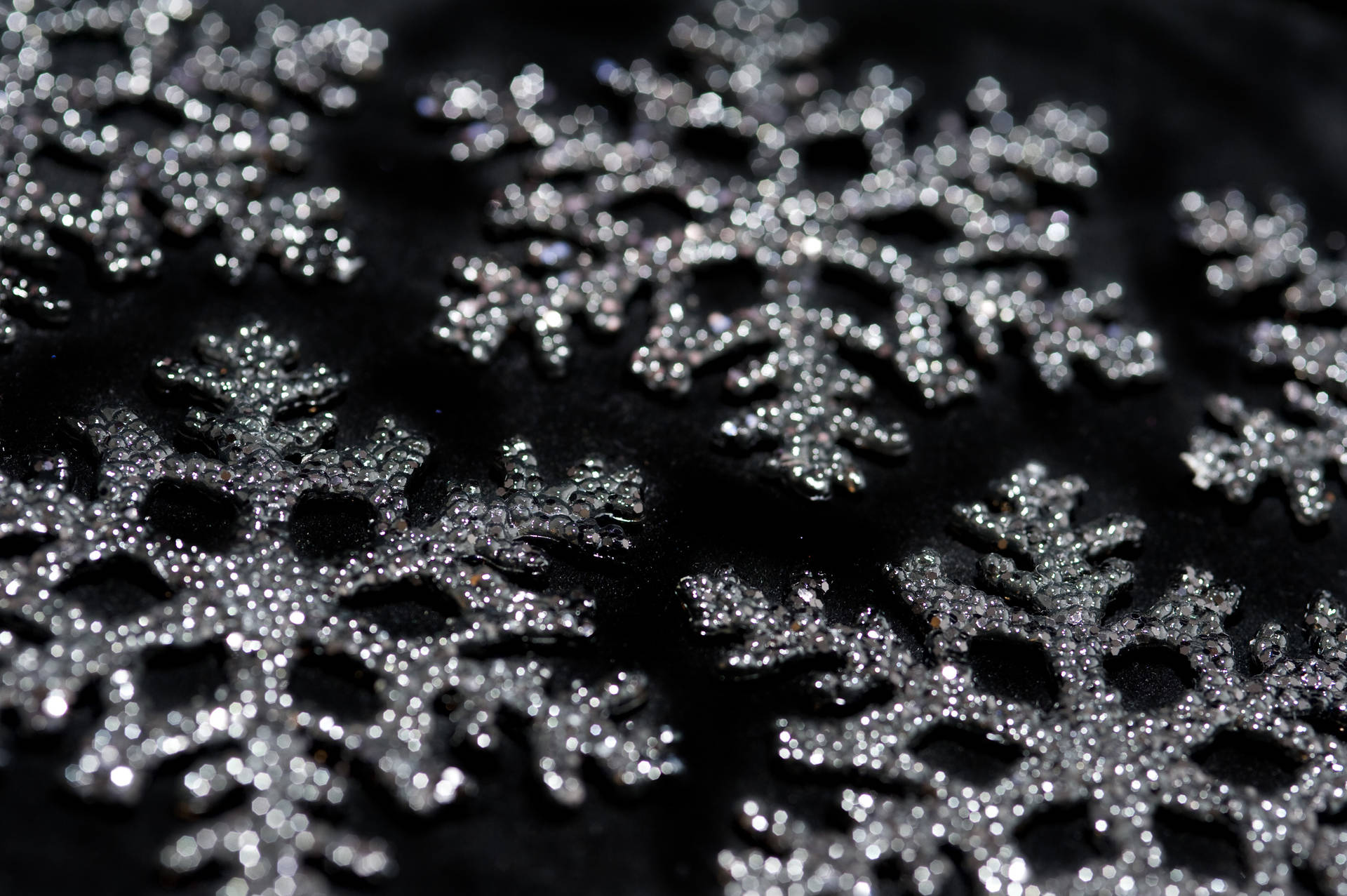 Black Christmas Snowflake Background