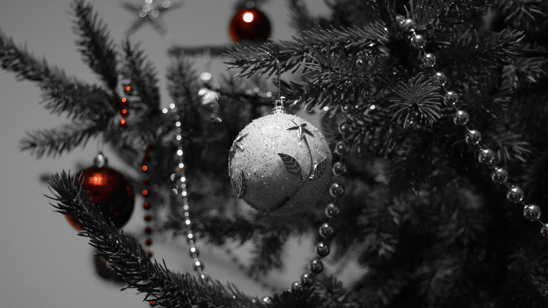 Black Christmas White Balls Background