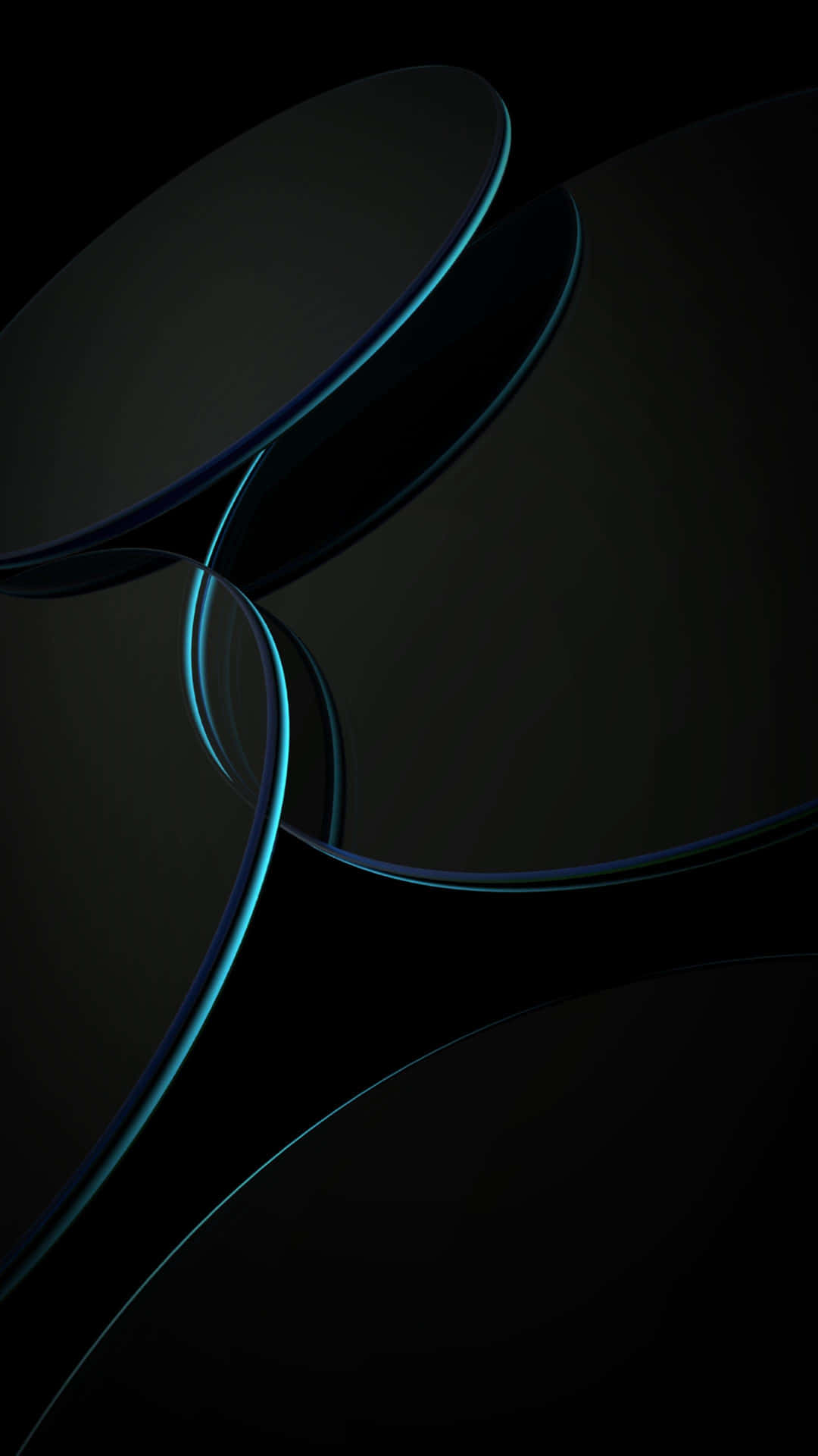 Black Circles With Blue Amoled Outline Background