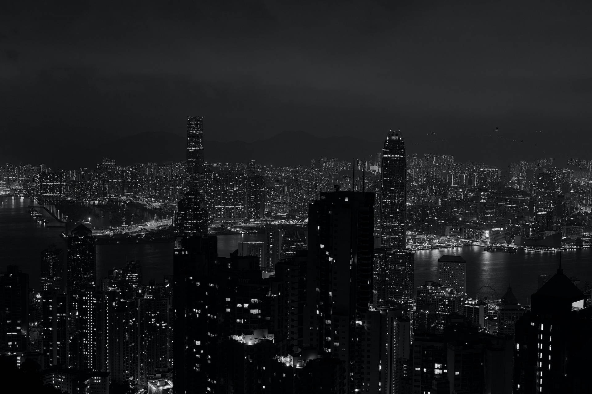 Black City Night Background