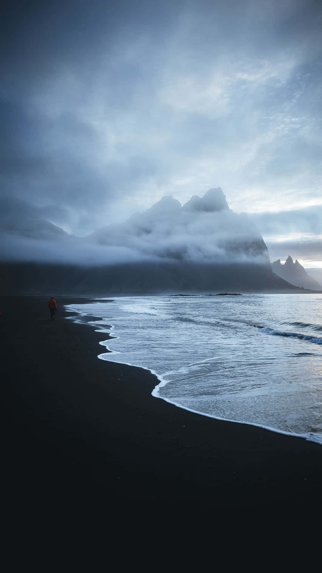 Black Clouds At The Beach Background