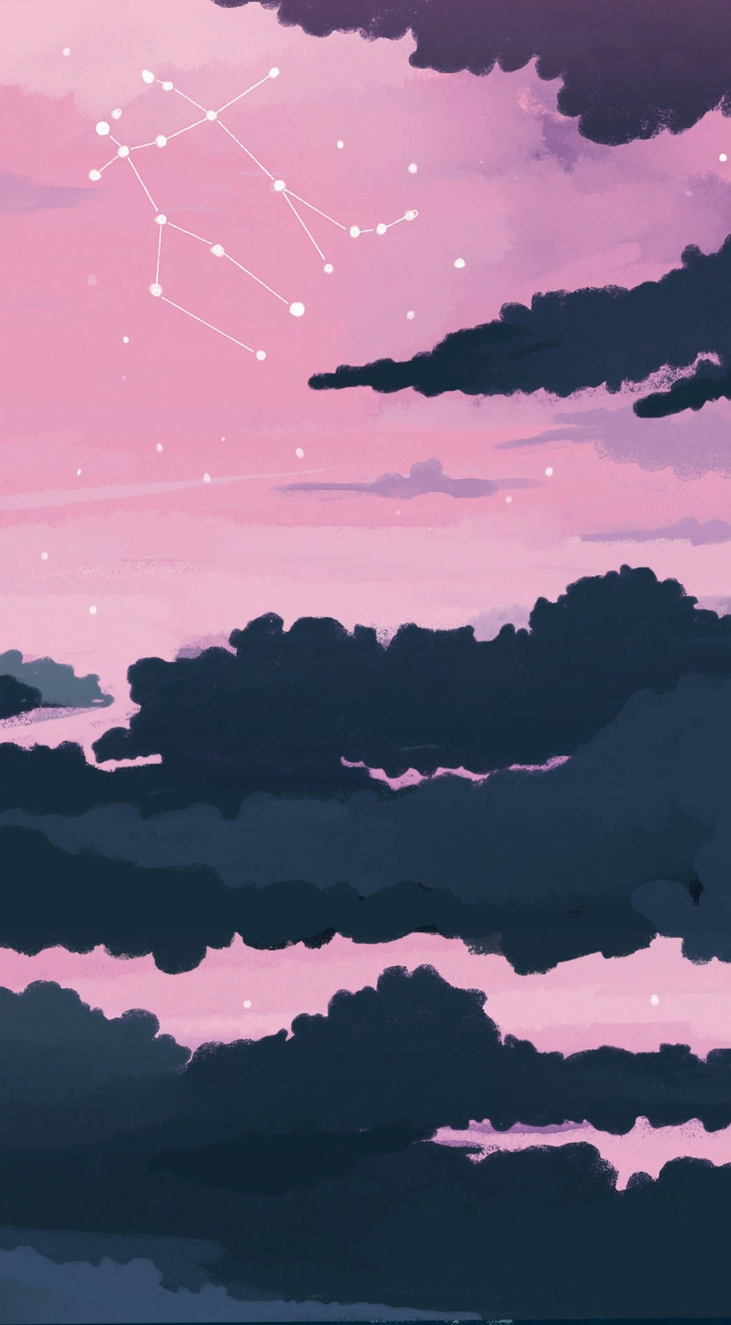 Black Clouds Pink Sky Tumblr Aesthetic Background