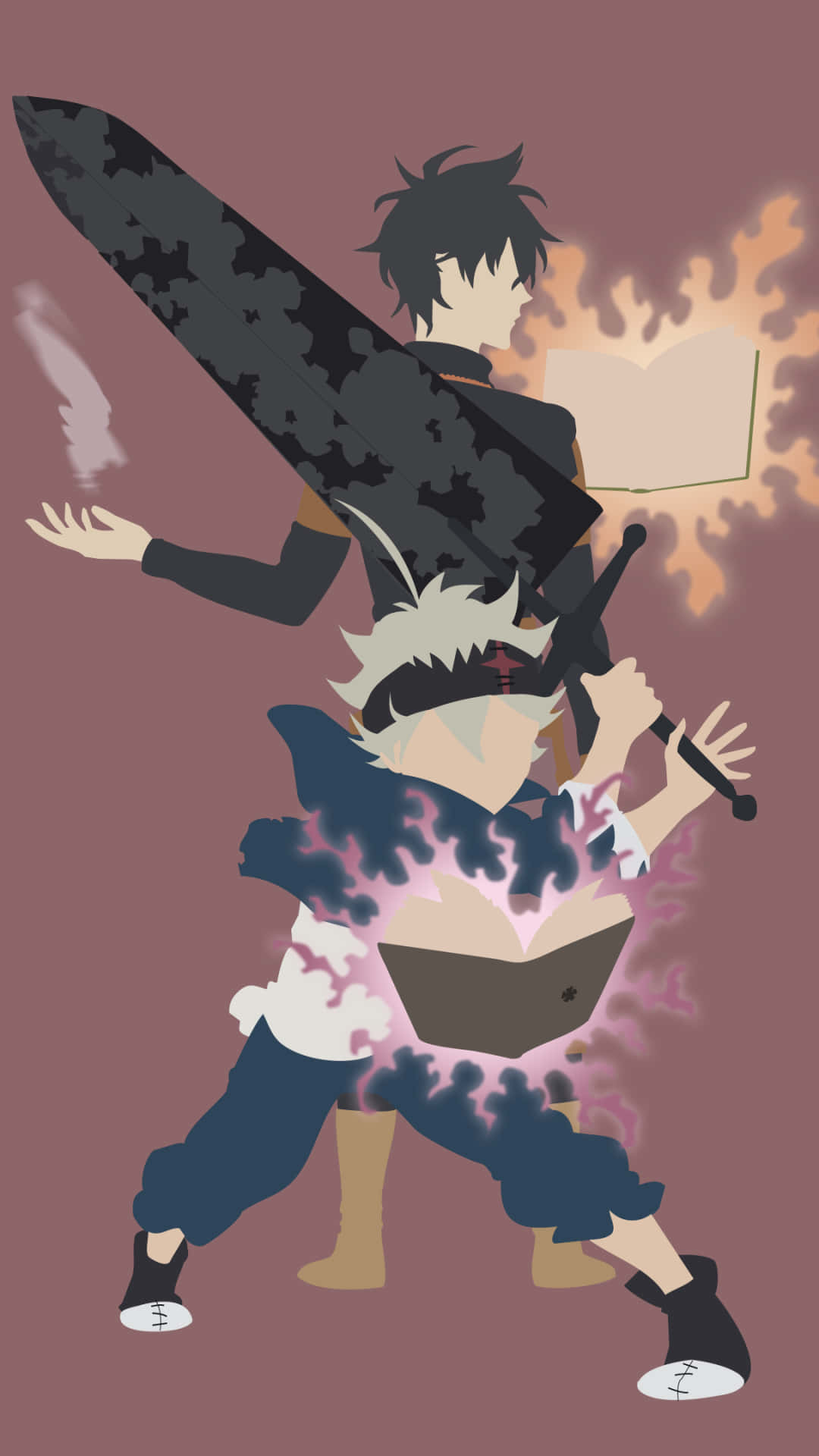 Black Clover Asta And Yuno Minimalist Iphone Background
