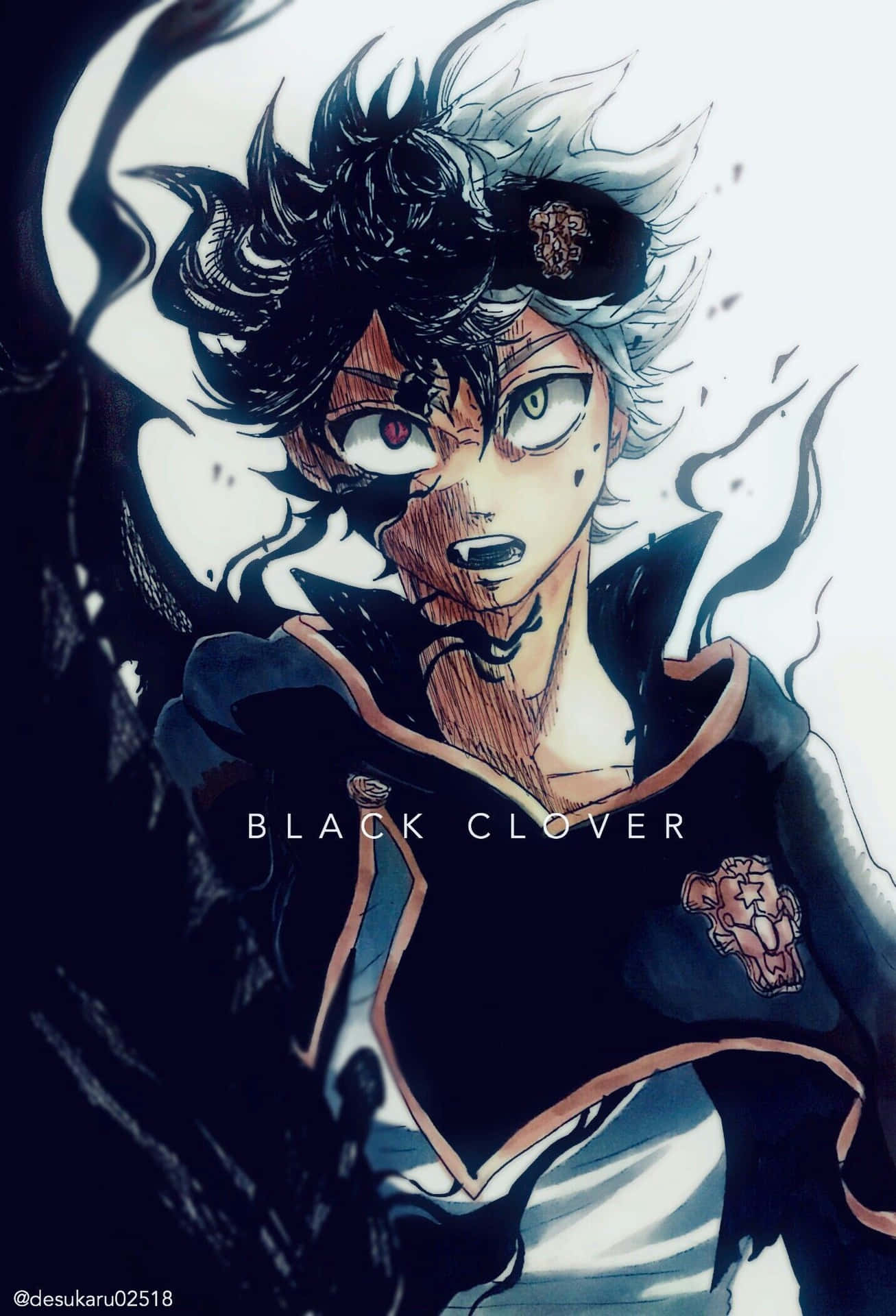 Black Clover Asta Black Art Iphone Background