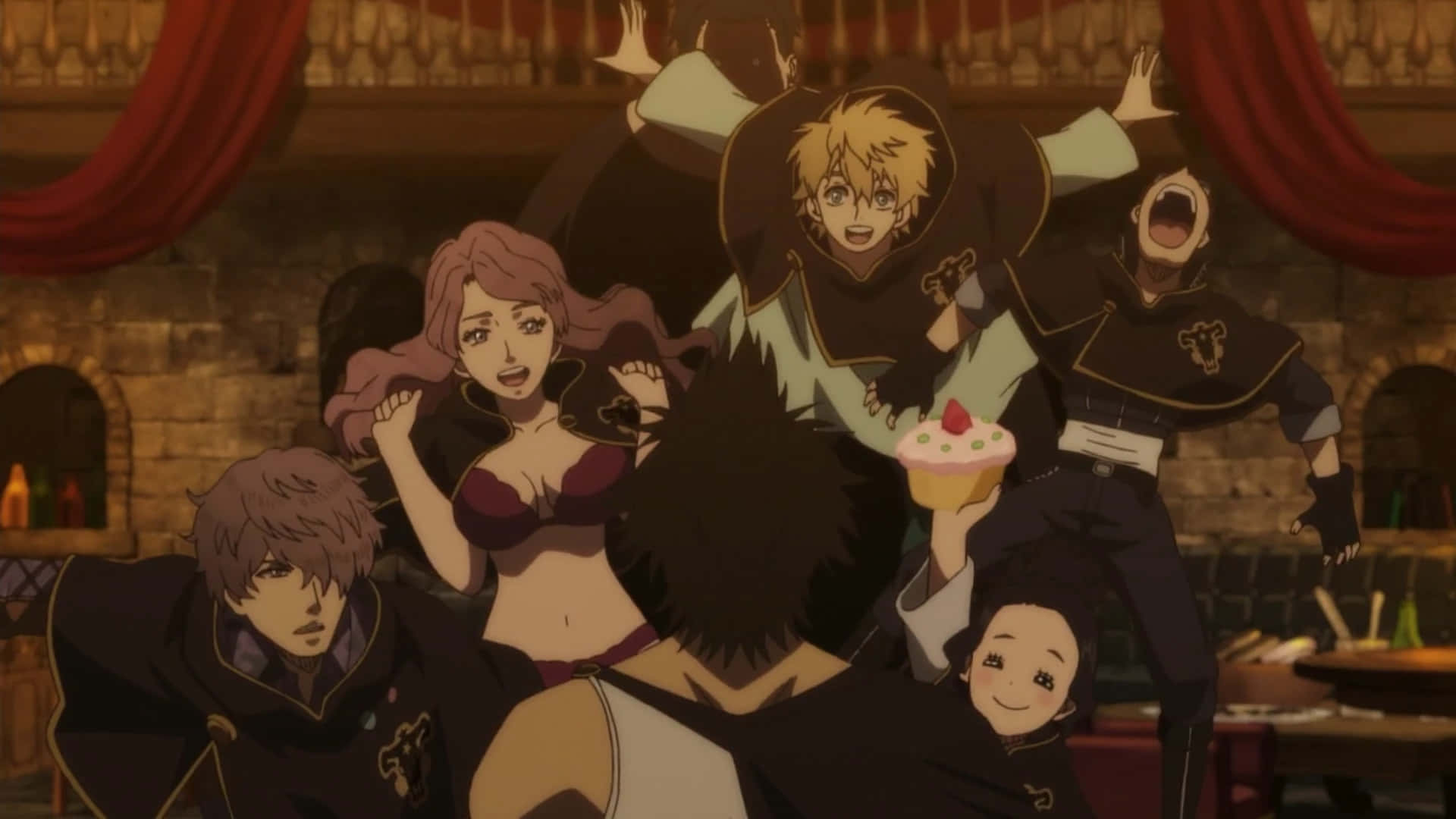 Black Clover Black Bull Members Celebration Background