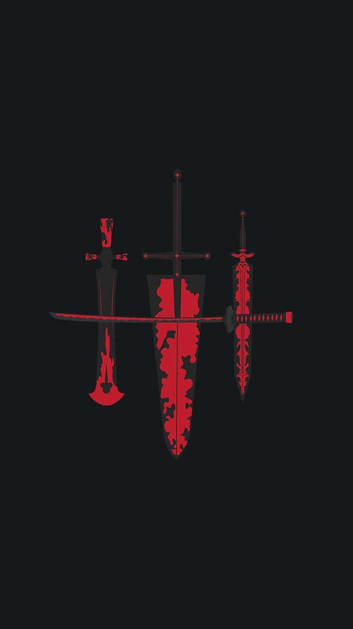 Black Clover Swords Silhouette Background