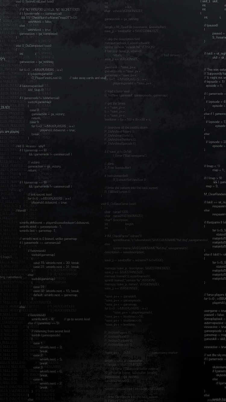 Black Code Iphone Background