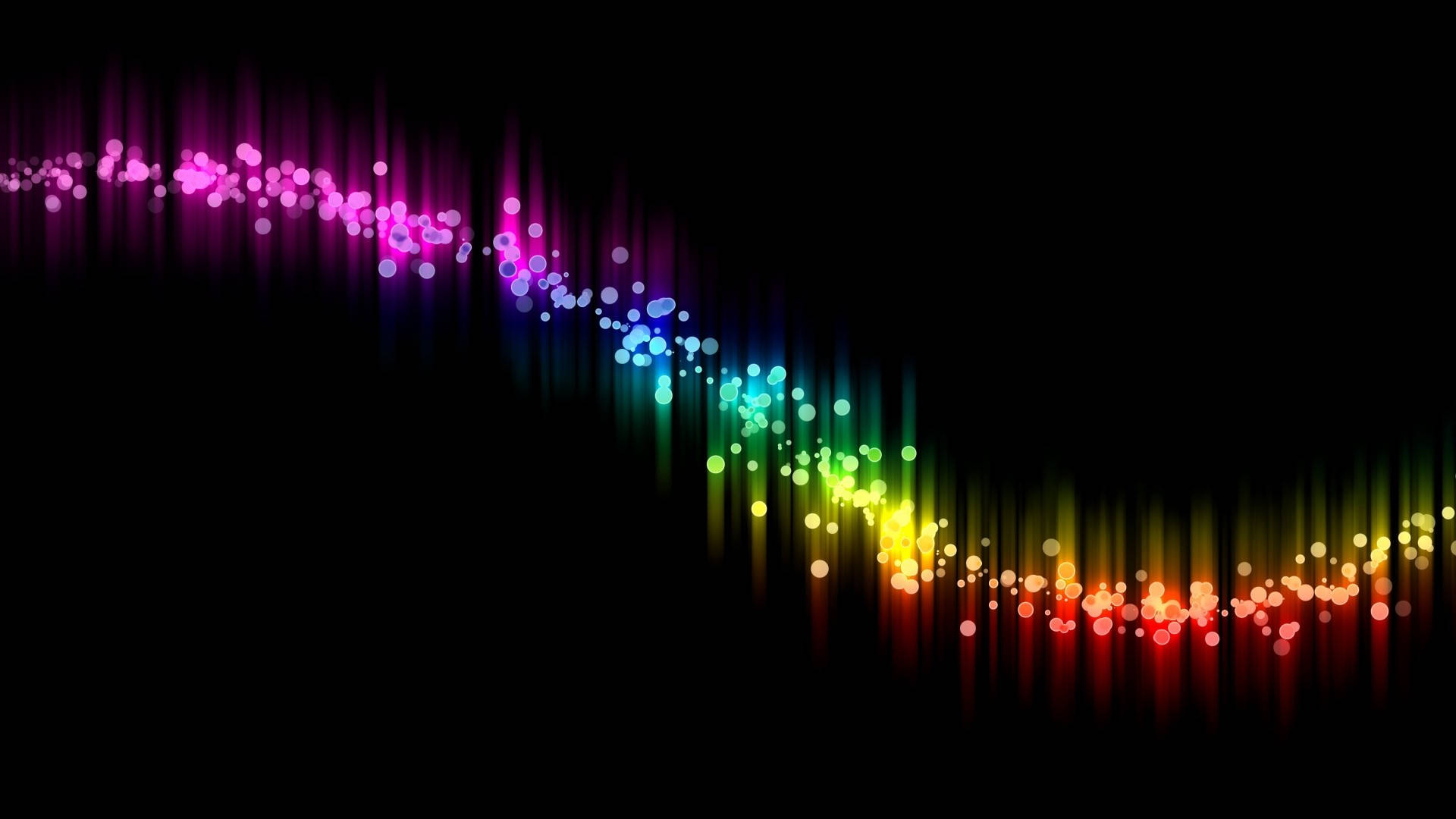 Black Color Background With Rainbow Bubbles Background