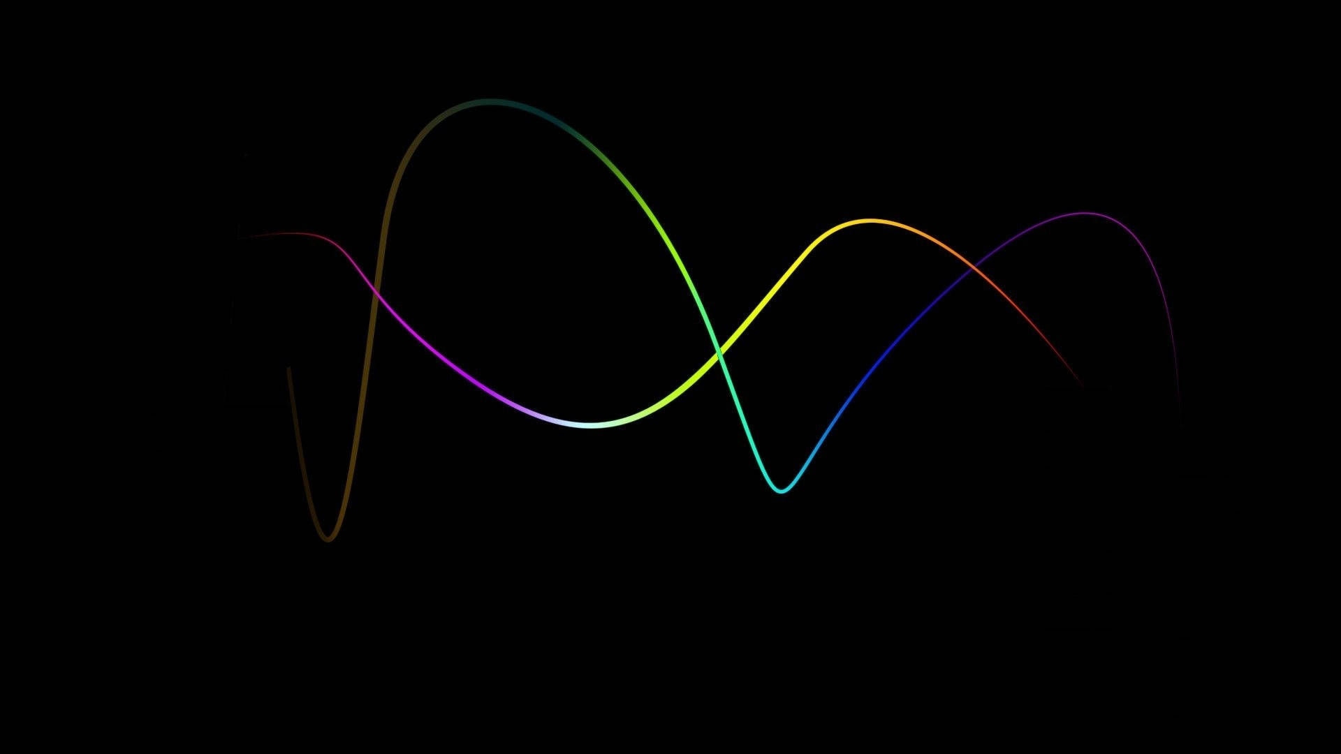 Black Color Background With Rainbow Lines Background