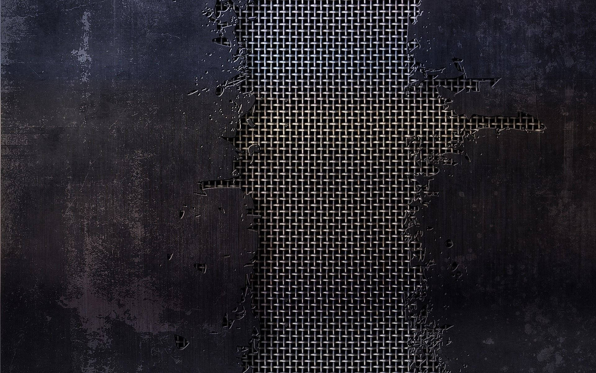 Black Concrete With Wire Mesh Background