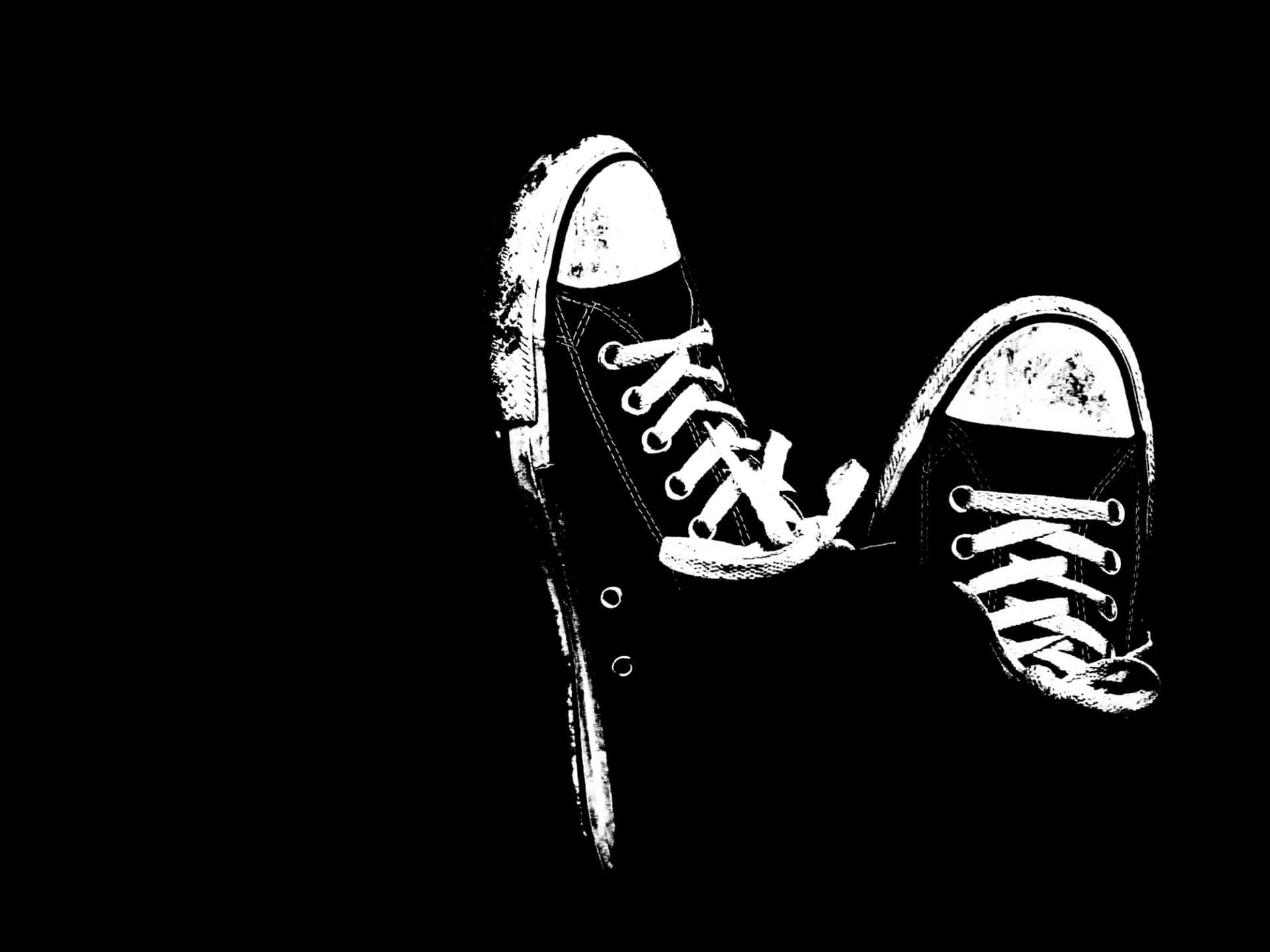 Black Converse Sneakers Background