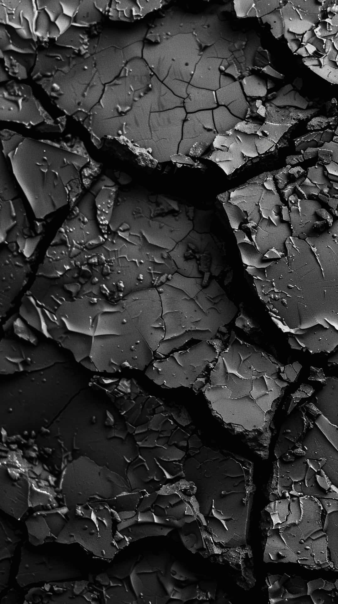 Black Cracked Desert Texture Background