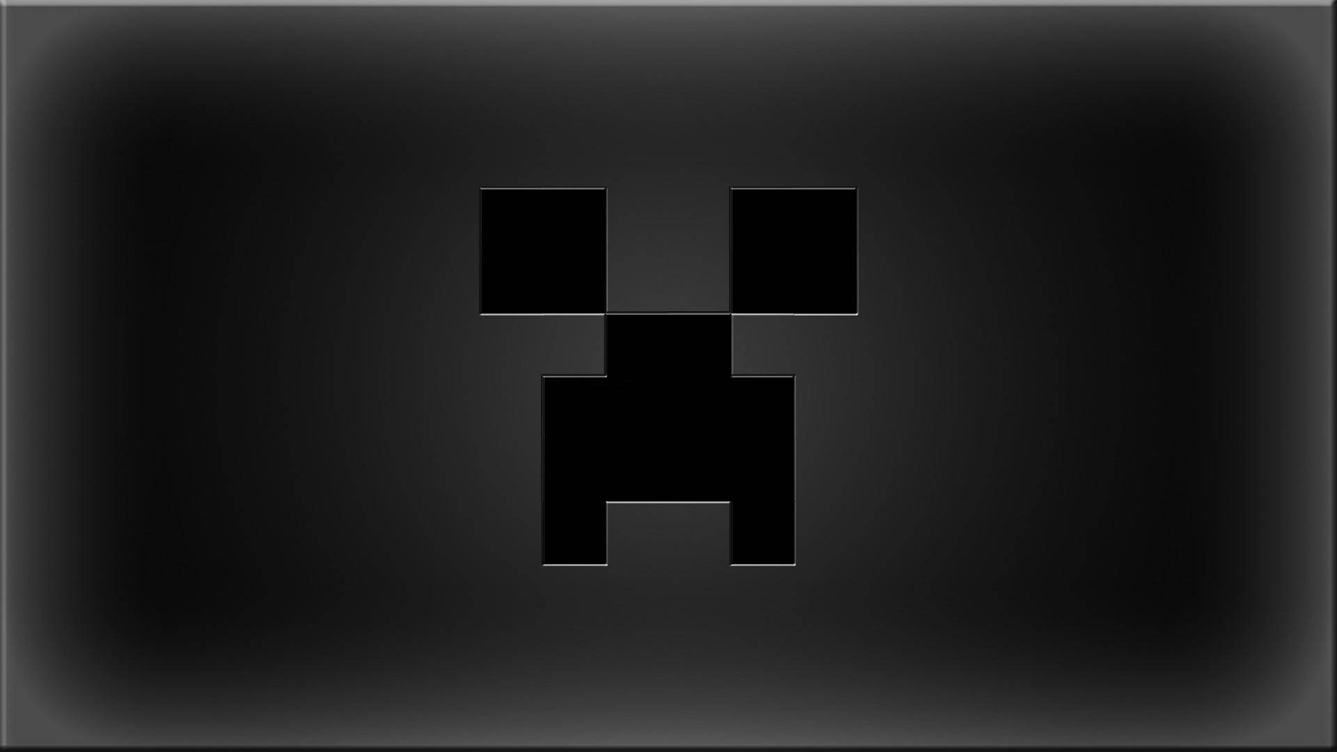 Black Creeper Face Cool Minecraft Background