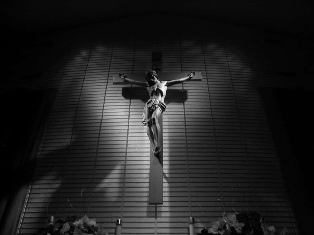 Black Cross On Altar