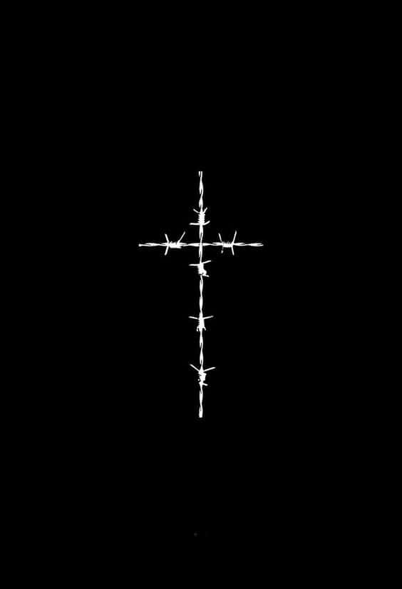 Black Cross Outline Background