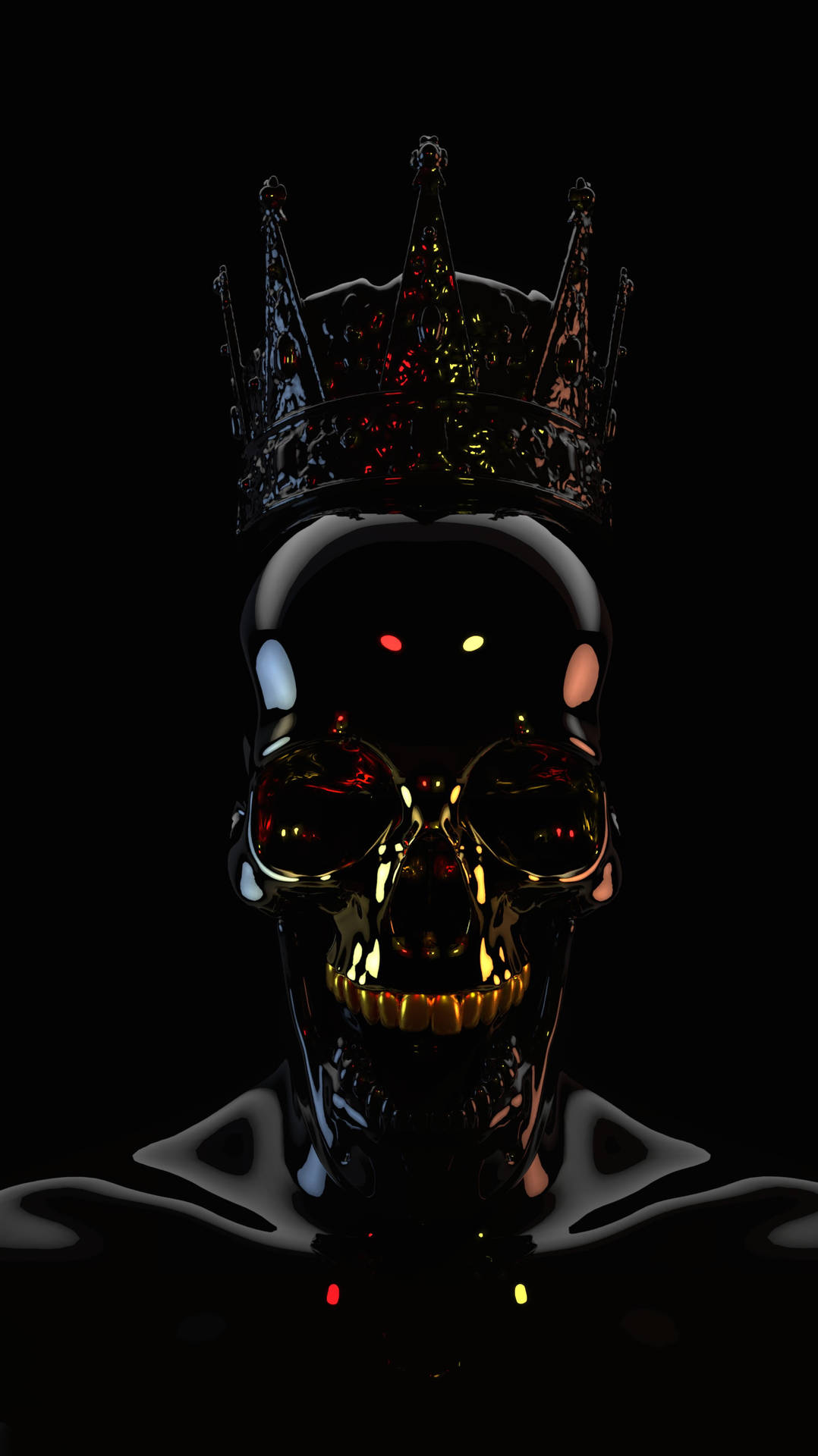 Black Crowned Skeleton Background