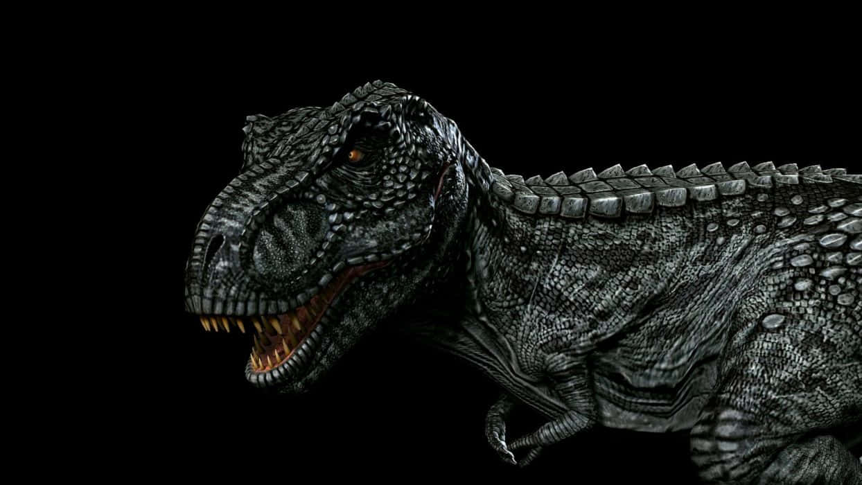 Black Dinosaur Fierce Fangs Background