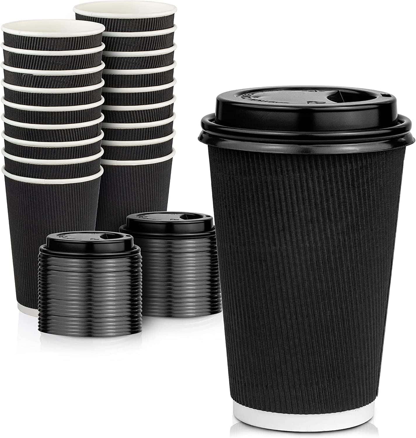 Black Disposable Cups Background