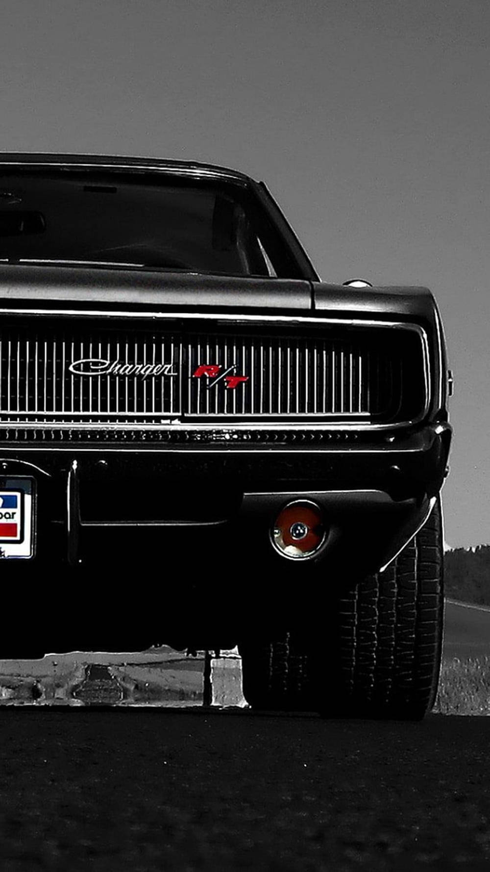 Black Dodge Charger Classic Car Phone Background