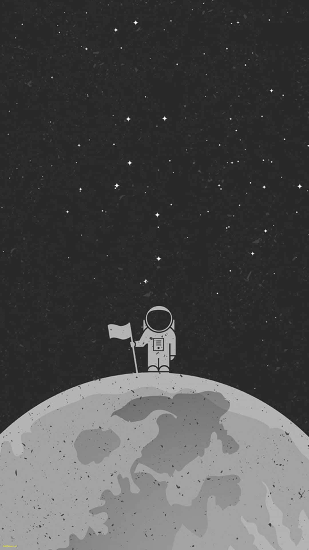 Black Dope Astronaut Over The Moon Background