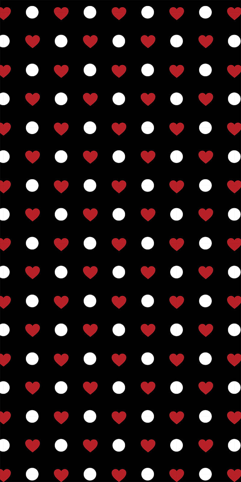 Black Dot Iphone Red Hearts Background