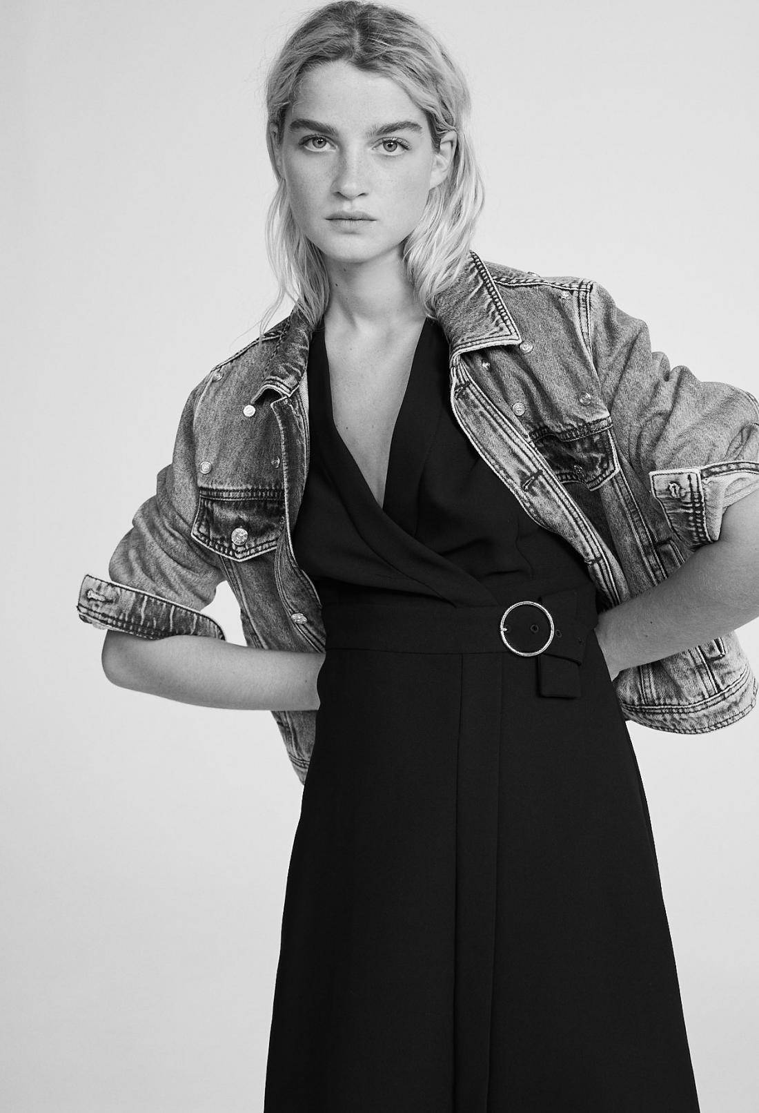 Black Dress Denim Jacket Claudie Pierlot Background