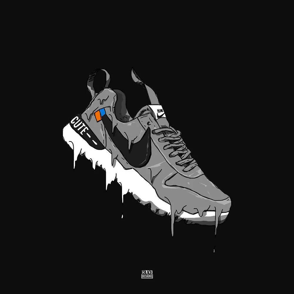 Black Drippy Gray Shoes Background