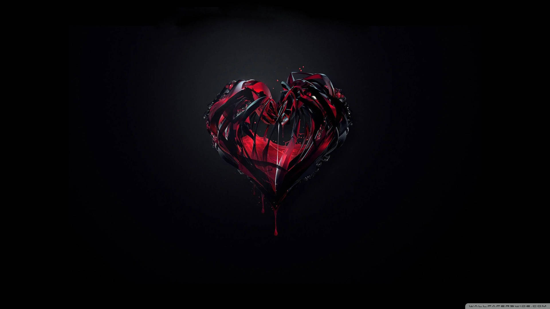 Black Drippy Heart