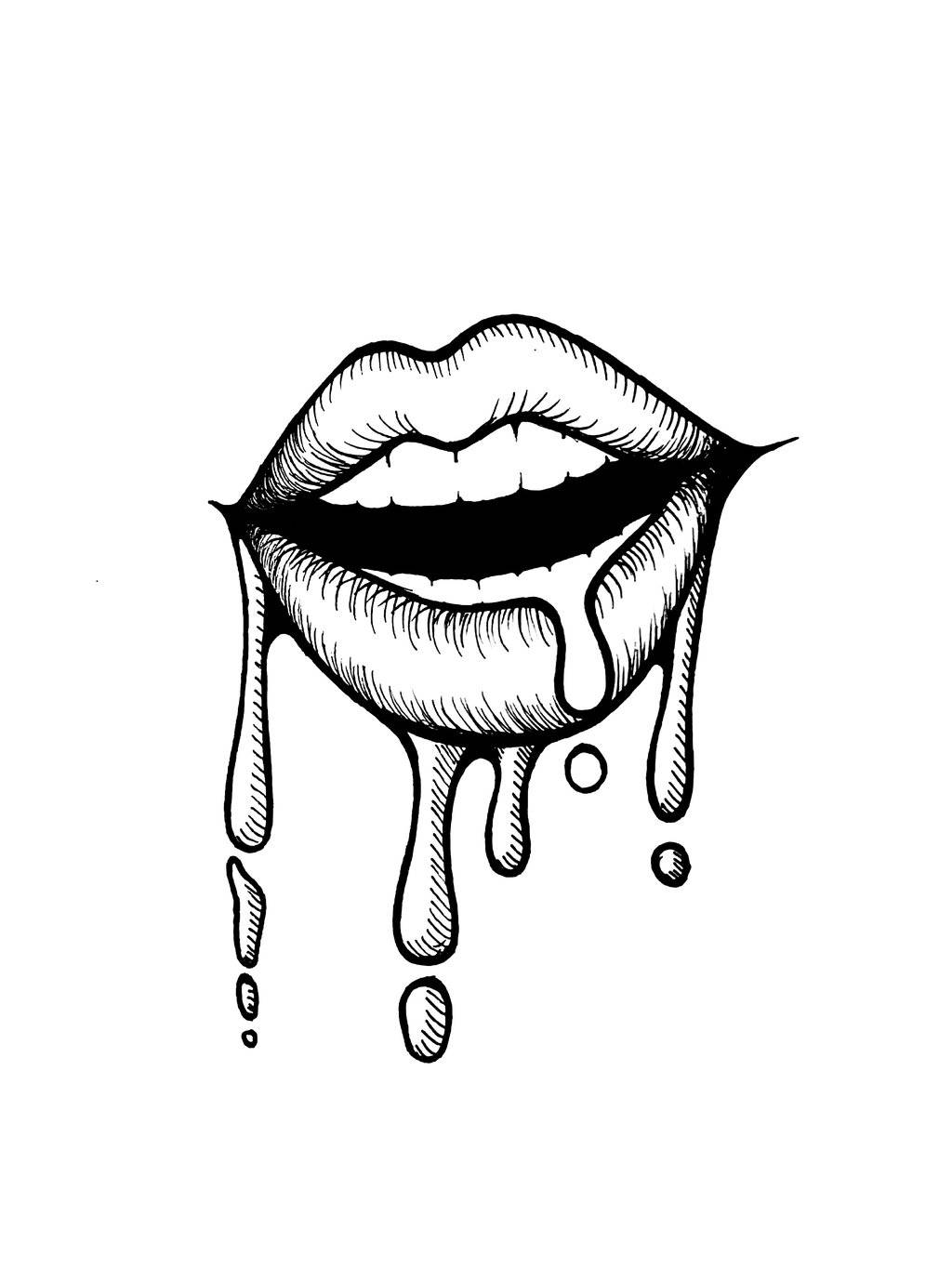 Black Drippy Mouth Liquid Background