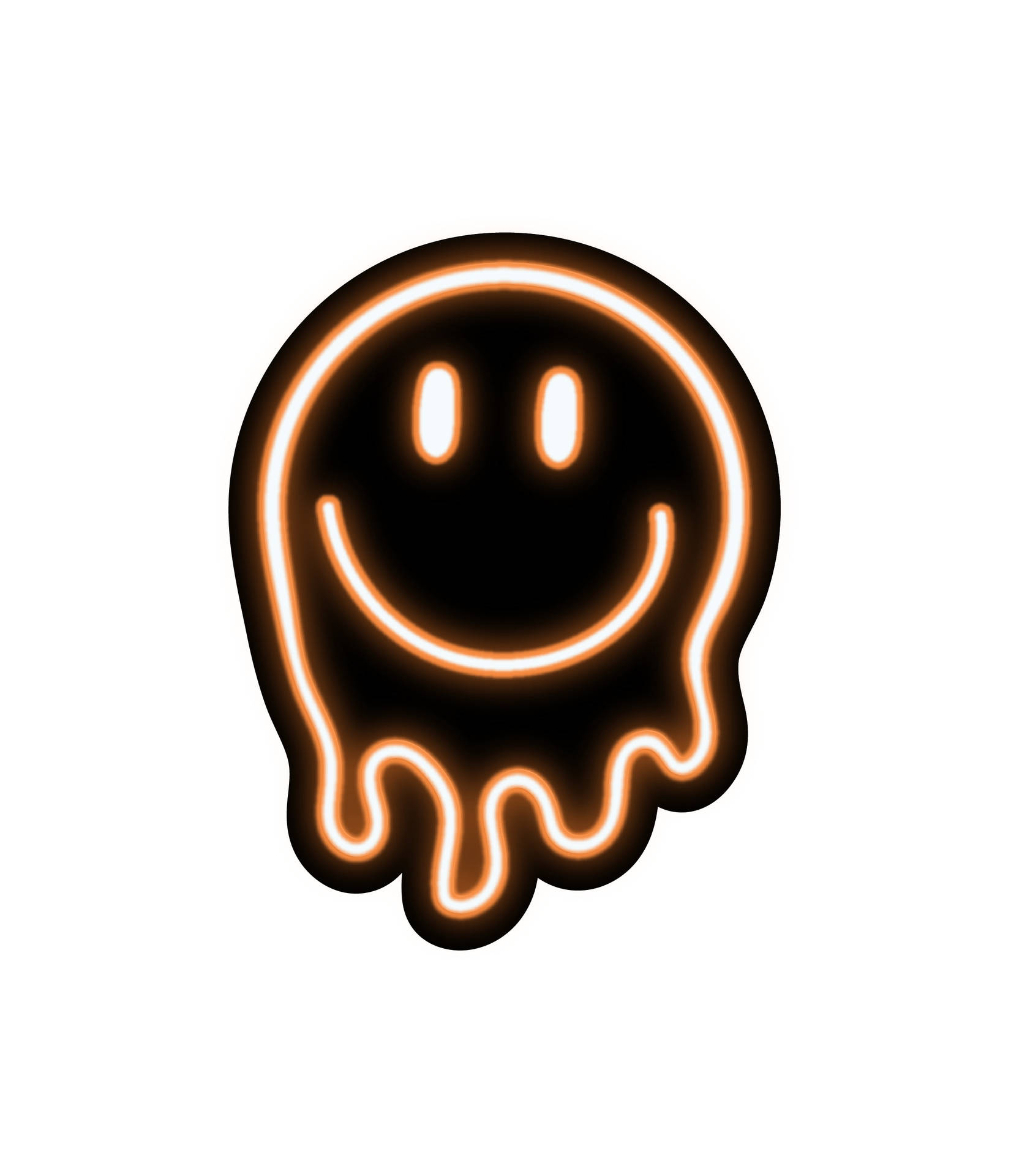 Black Drippy Neon Smiley Background