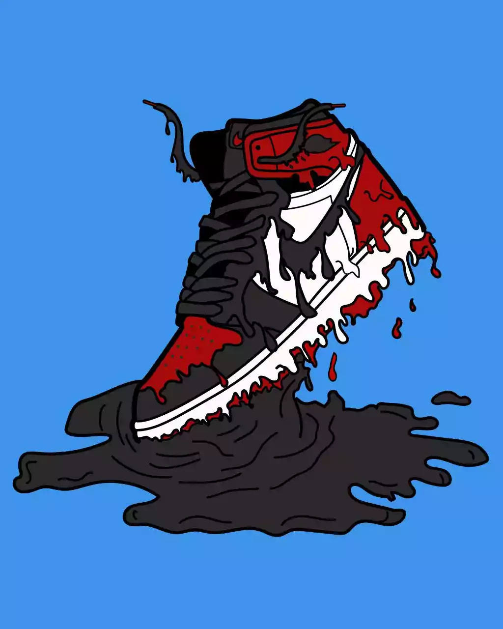 Black Drippy Nike Shoes Background