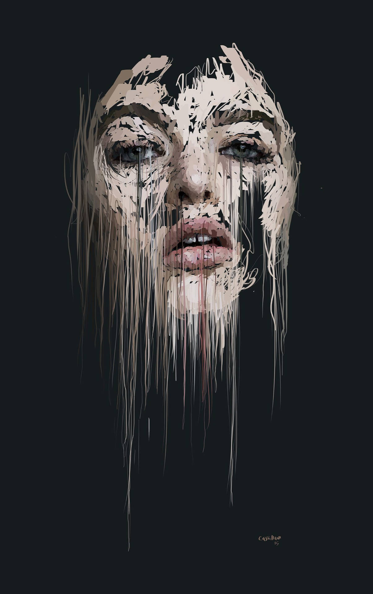 Black Drippy Portrait Background