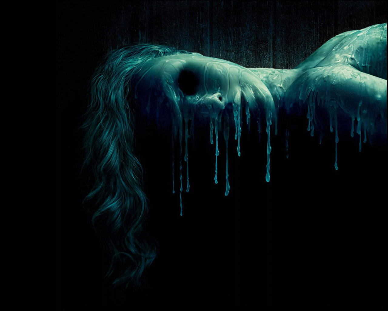 Black Drippy Wax Woman Background