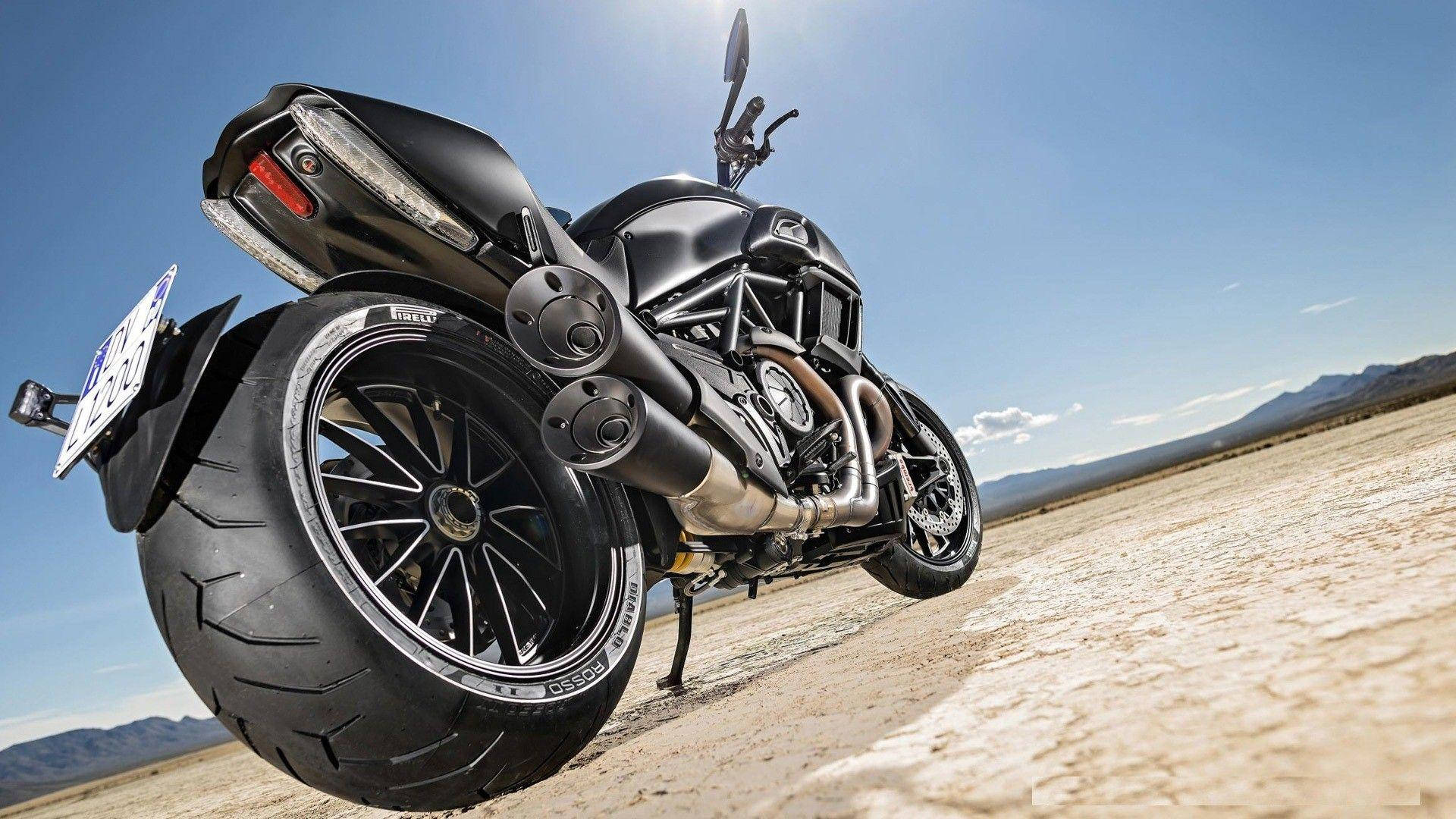 Black Ducati Diavel Bikes Background