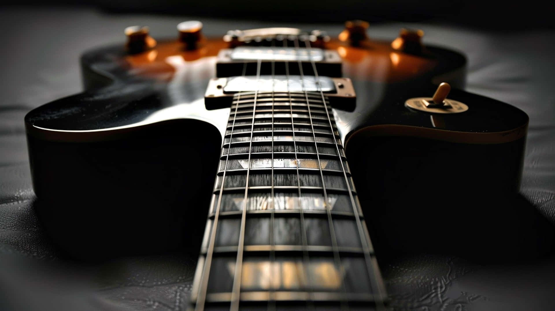 Black Electric Guitar Close Up Background