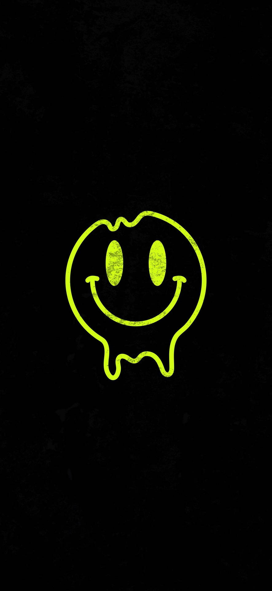 Black Emoji Green Outline Background