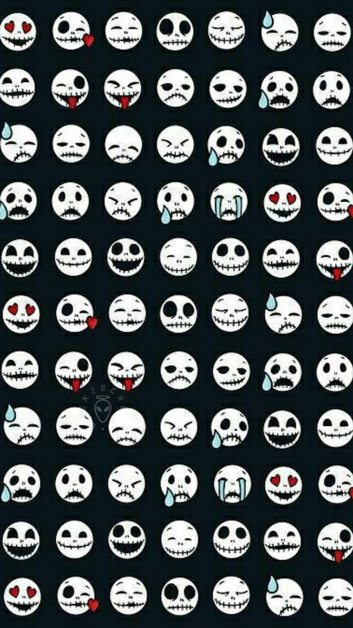 Black Emoji Jack Halloween Background