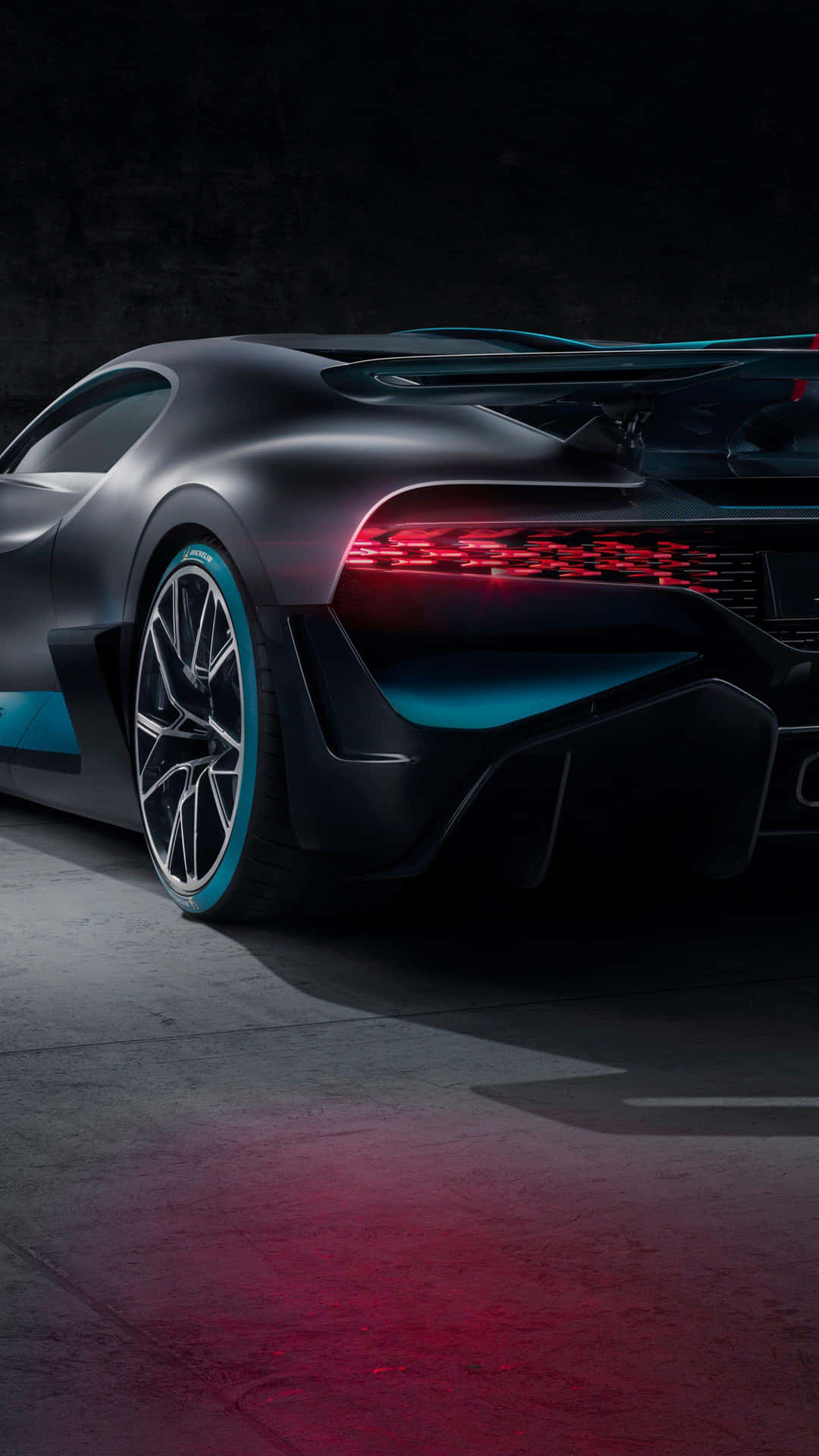 Black Expensive Bugatti Rear Lights Background