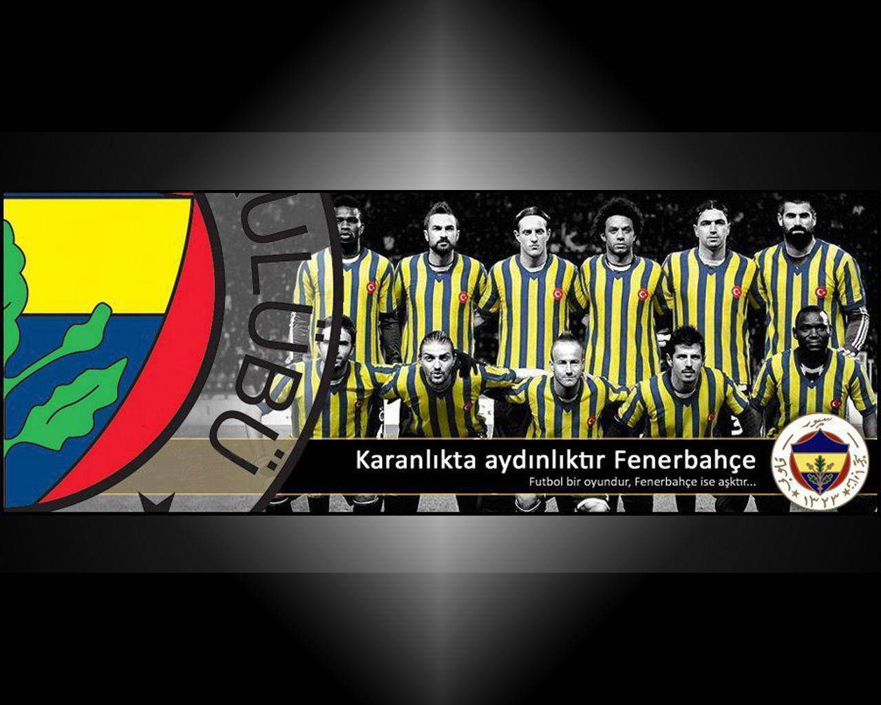 Black Fenerbahce Backdrop With Team Background
