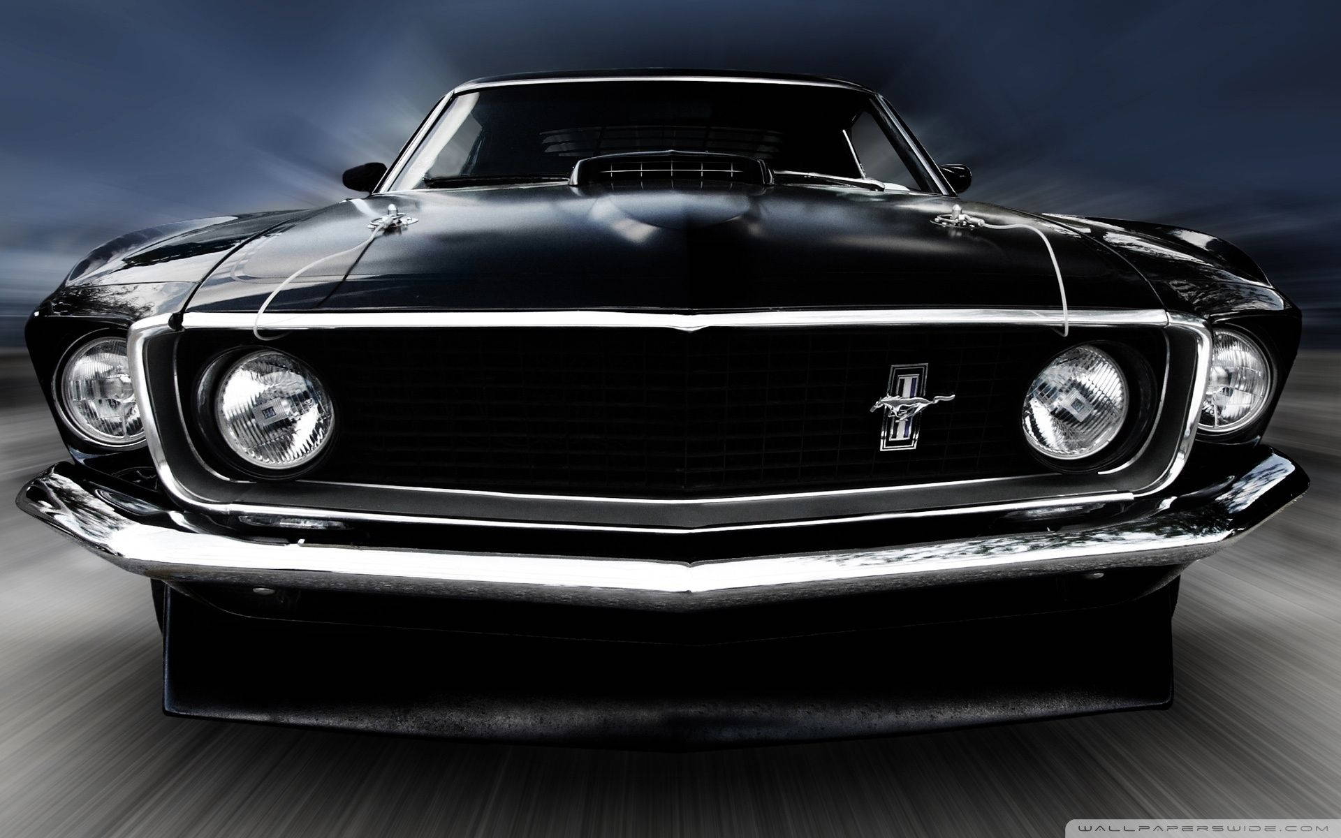 Black Ford Mustang 1969 Background