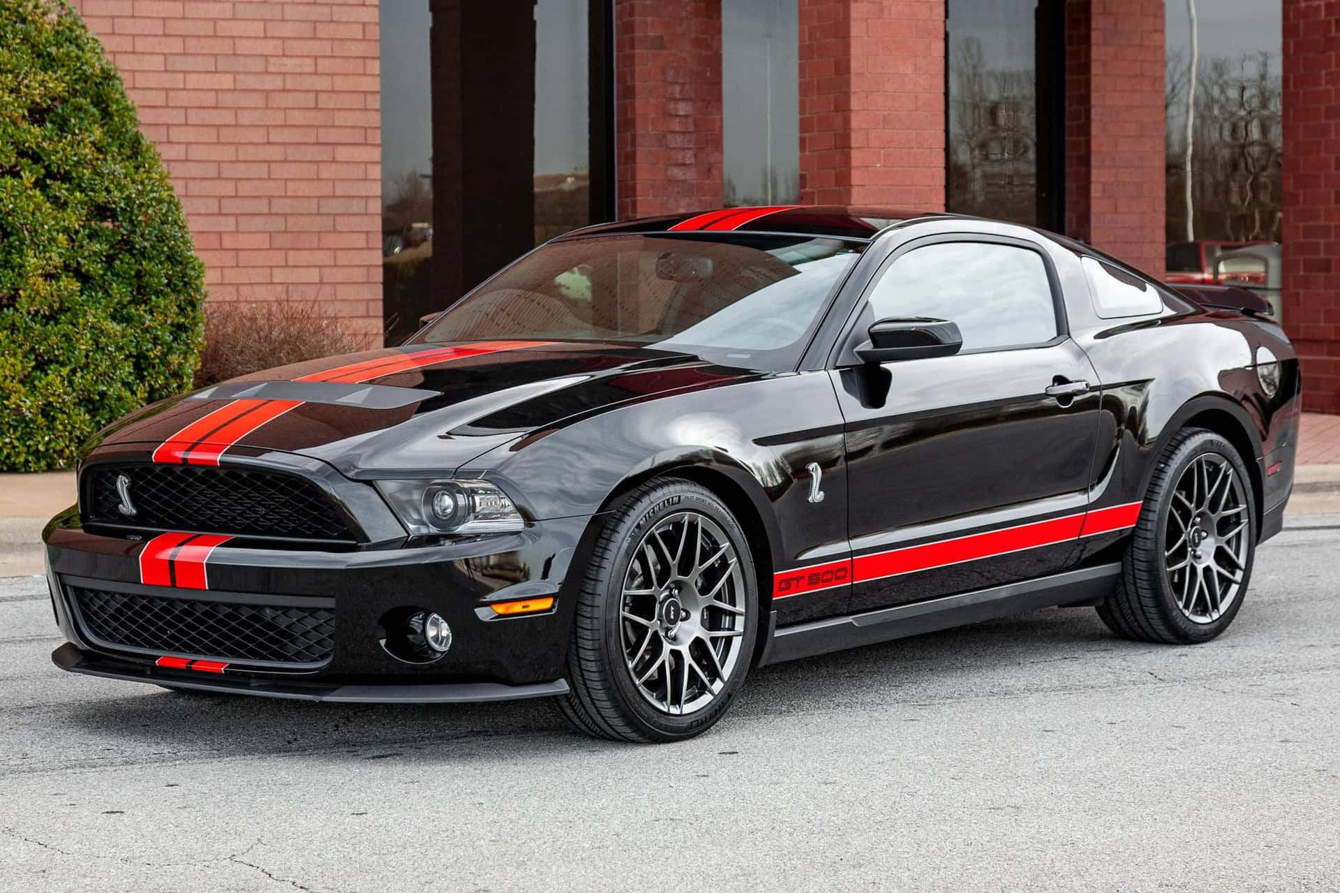 Black Ford Mustang Shelby G T500 Side View Background