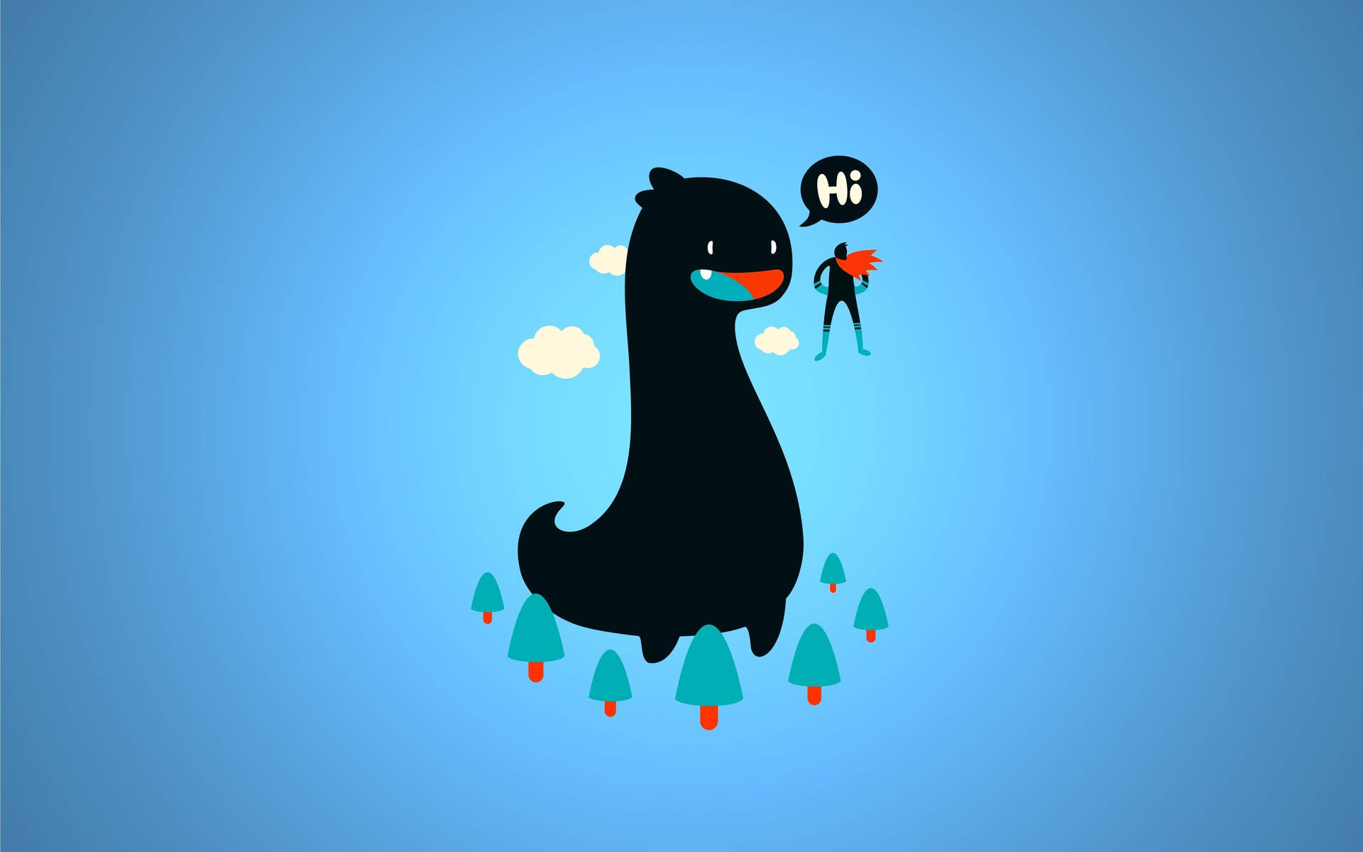 Black Funny Dinosaur Background