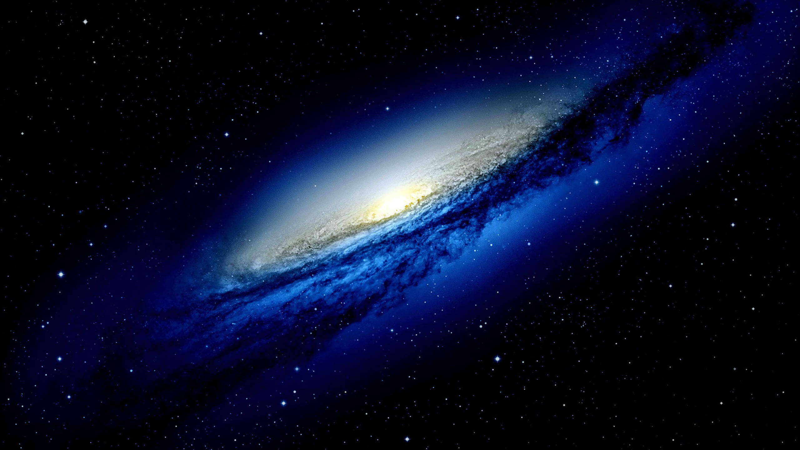 Black Galaxy Glowing Blue