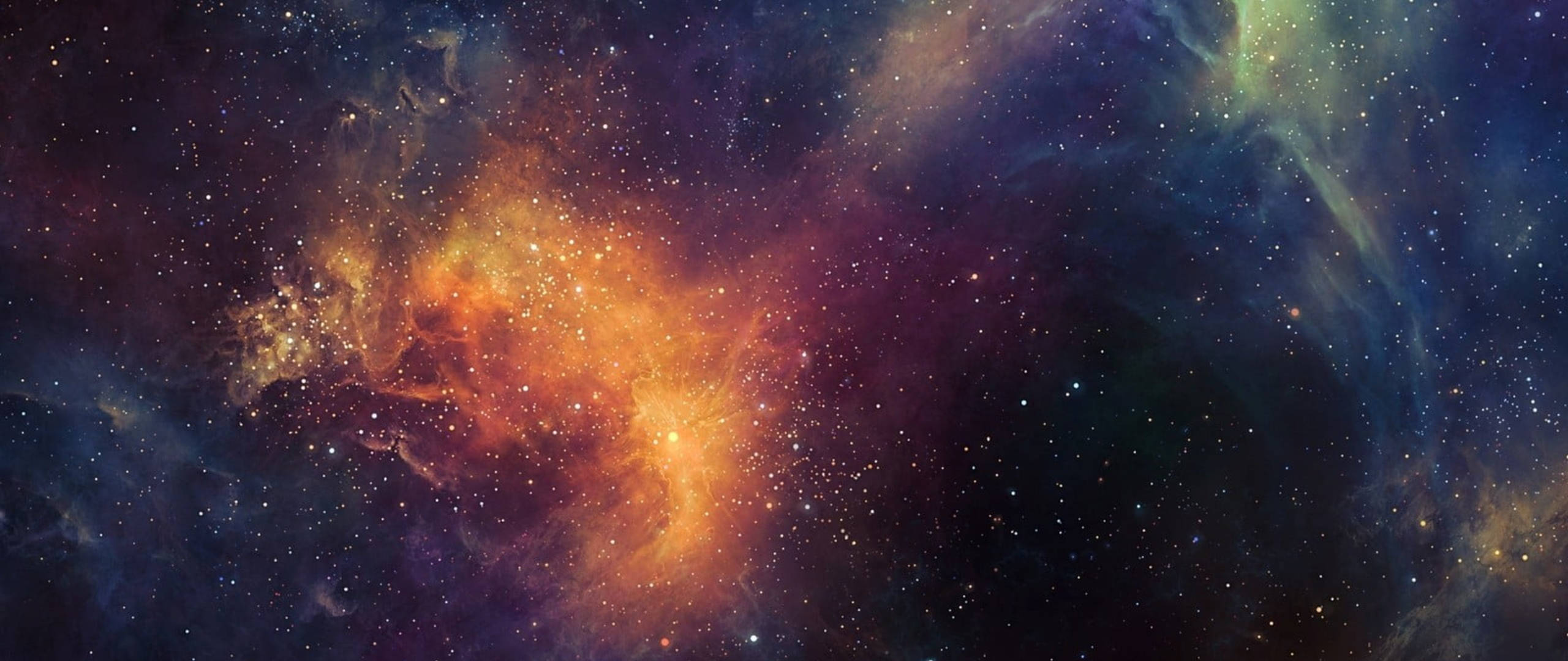 Black Galaxy Glowing Orange Nebula Background