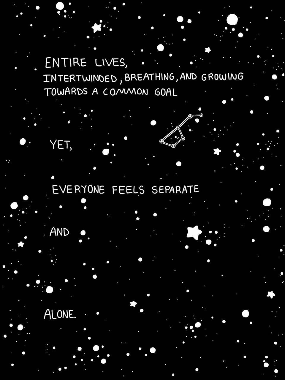 Black Galaxy-themed Quote Tumblr Aesthetic Background