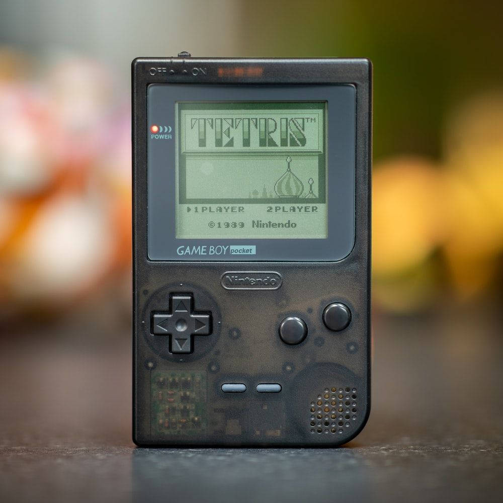Black Game Boy Pocket Tetris Background