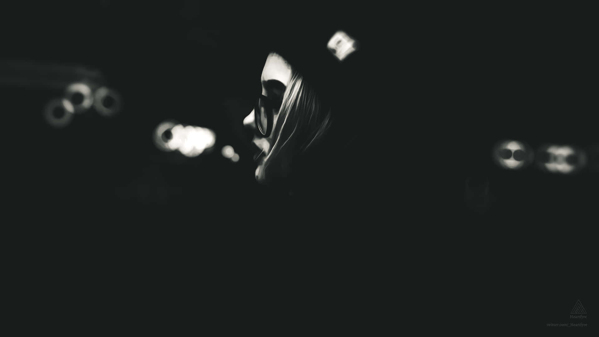 Black Gangster Lady Walking At Night Background