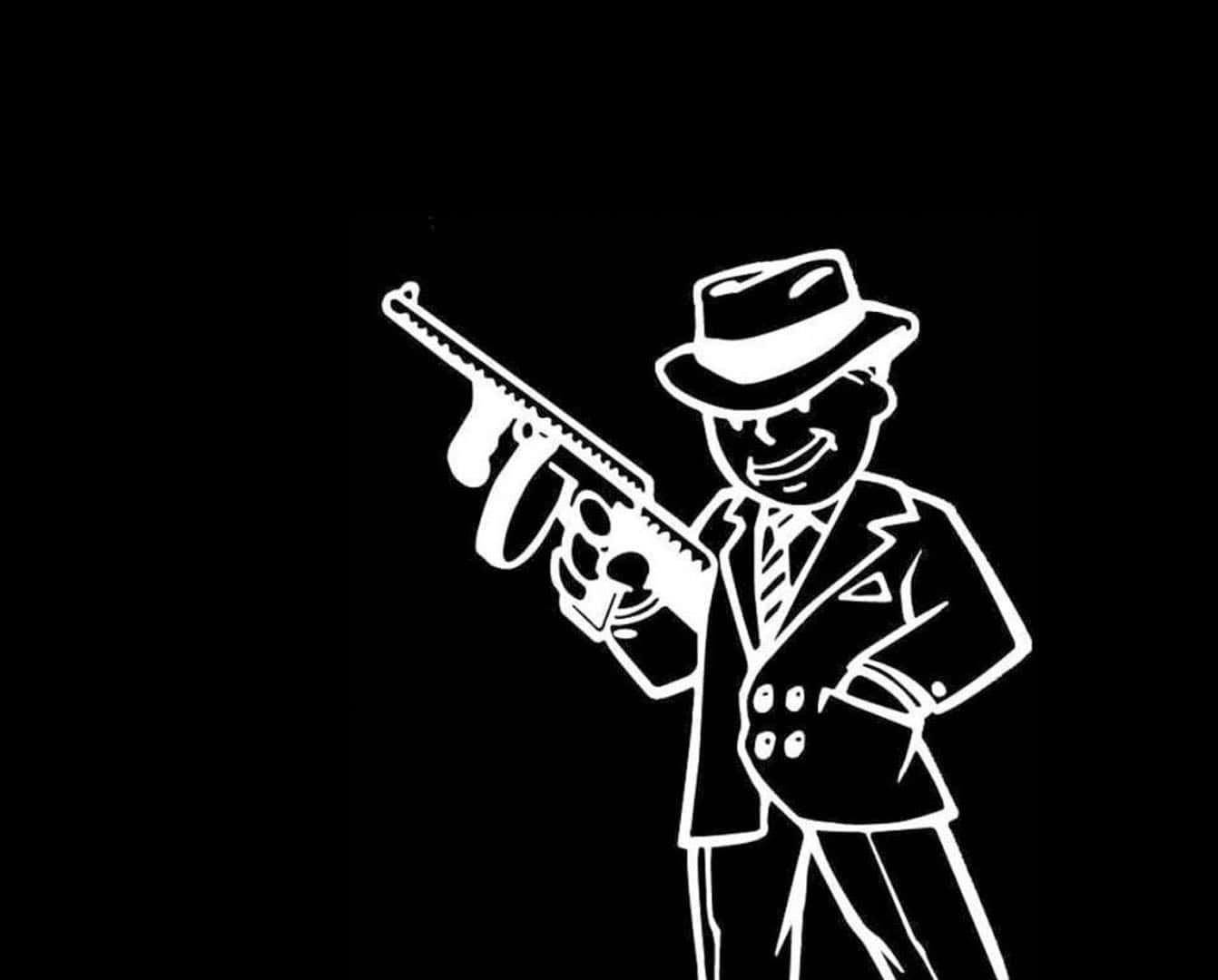 Black Gangster Silhouette Background