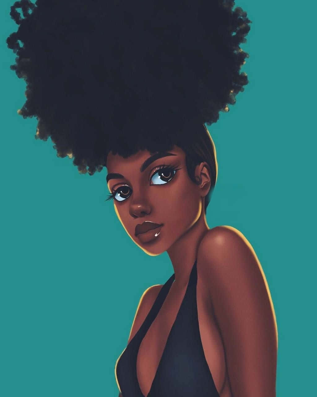 Black Girl Aesthetic Digital Art Portrait Background