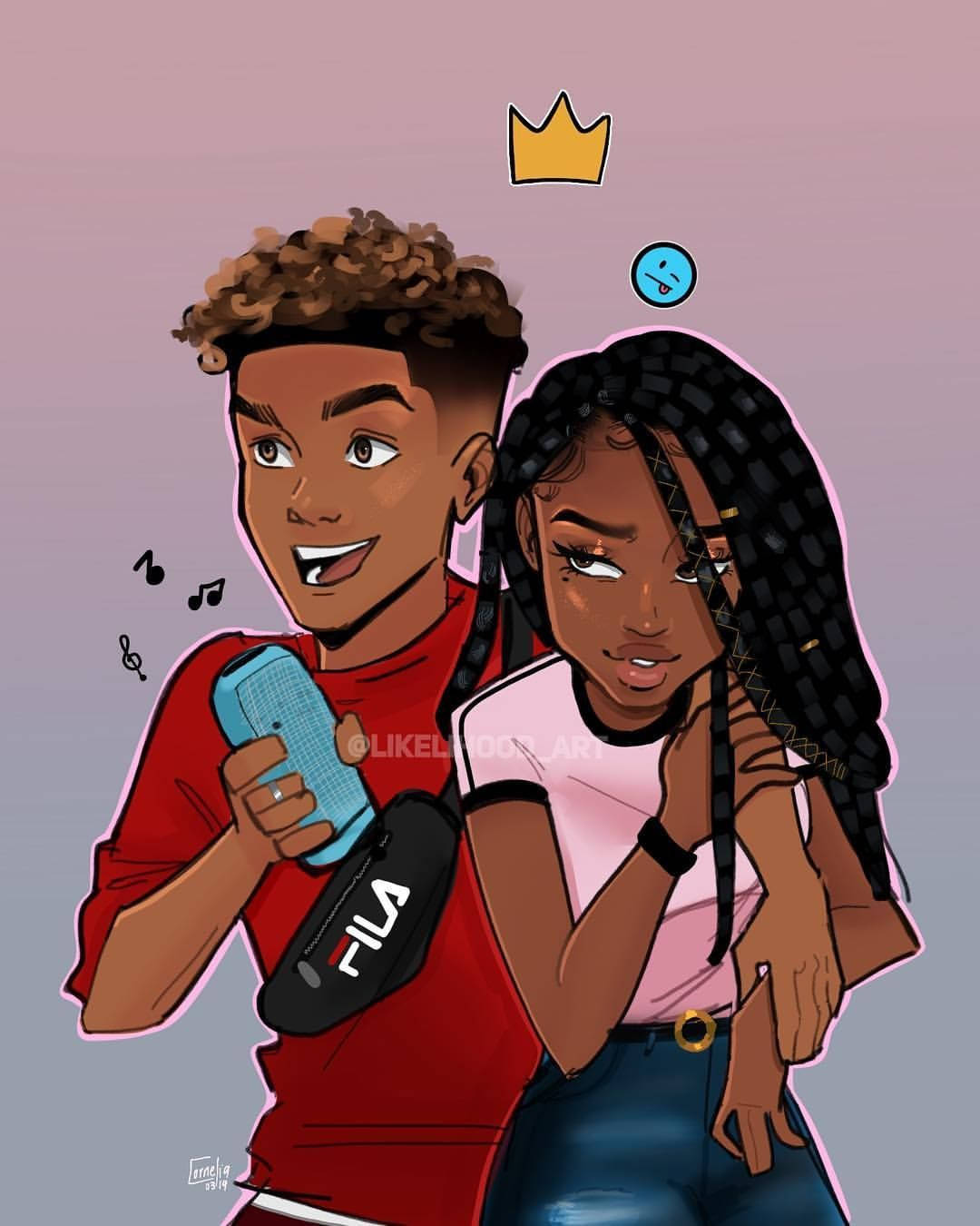 Black Girl Baddie With A Man Sharing A Crown